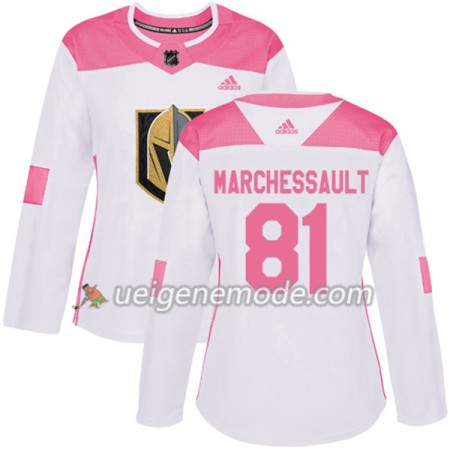 Dame Eishockey Vegas Golden Knights Trikot Jonathan Marchessault 81 Adidas 2017-2018 Weiß Pink Fashion Authentic